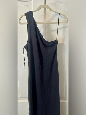 Free People Black One-Shoulder Slip Dress